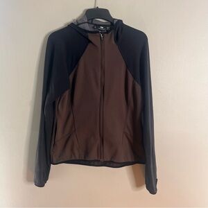 OR Outdoor Research Size Large Women's Brown Black Hooded Zip Jacket